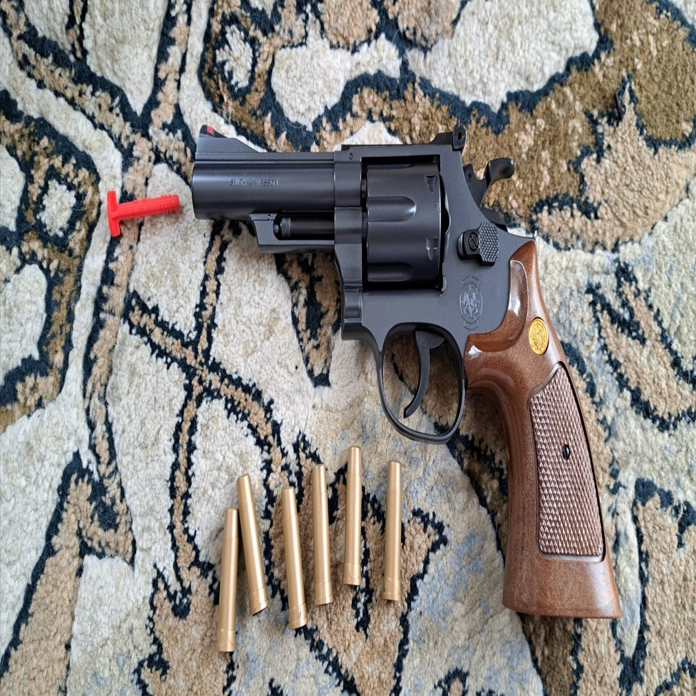 クラウン S&W M19 4インチ ウッドグリップモデル エアコッキング