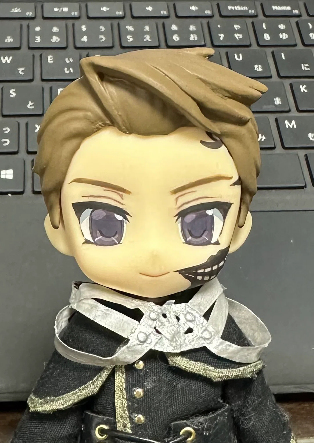 ねんどろいど1/12ドールオリジナル自作改造髪パーツワインレッド