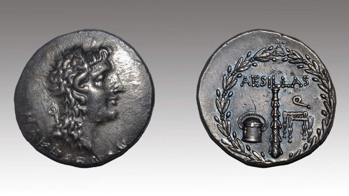 【生前発行】古代ギリシャ　アレクサンドロス大王　ドラクマ銀貨/ローマ　デナリウス 古代ギリシャ マケドニア アレクサンダー大王 ドラクマ銀貨