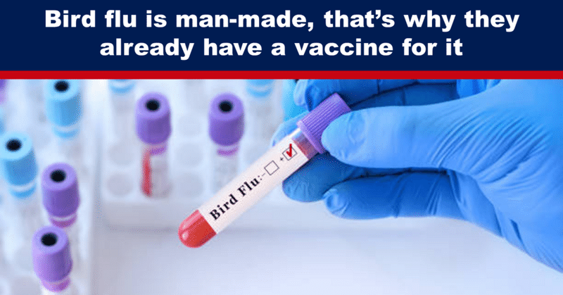 鳥インフルエンザは人為的なもの、だからすでにワクチンがある