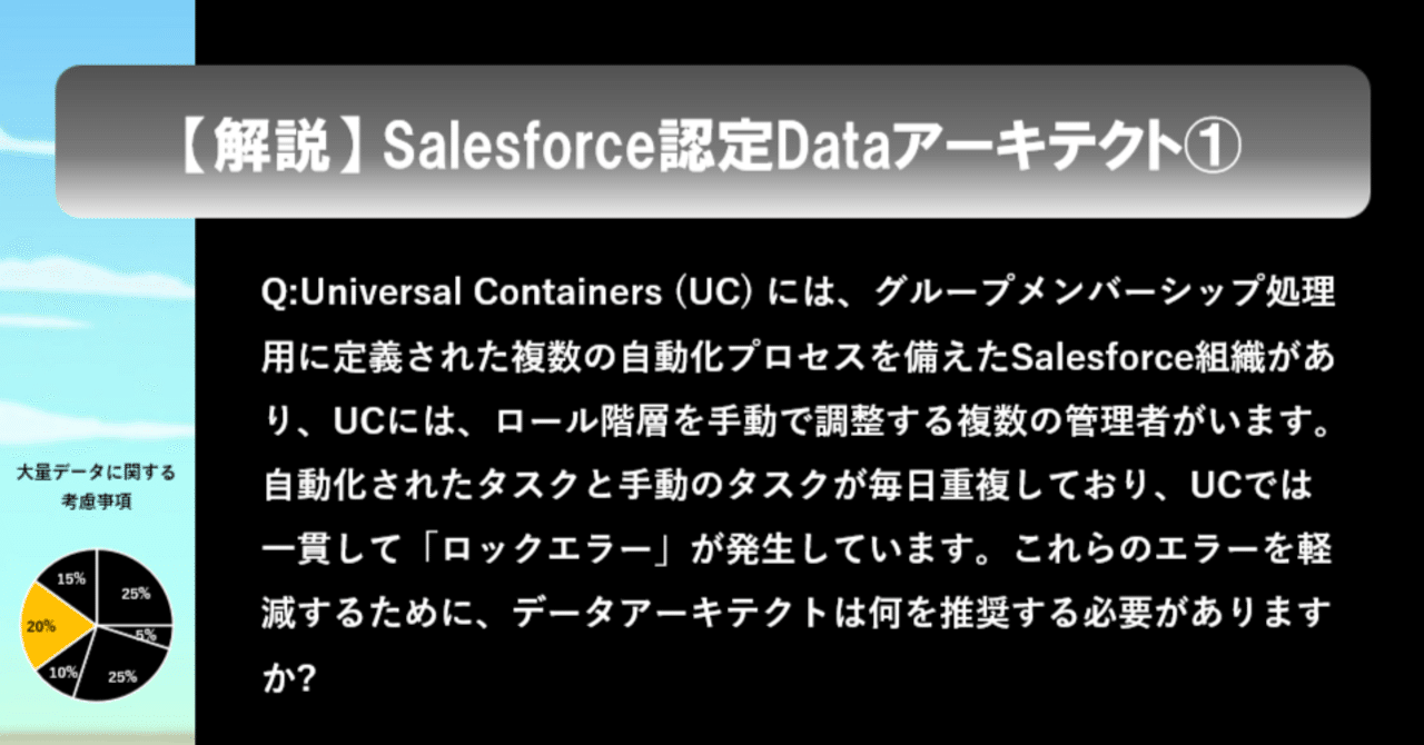 3問：Salesforce認定Dataアーキテクト｜Salesforce過去問+模擬