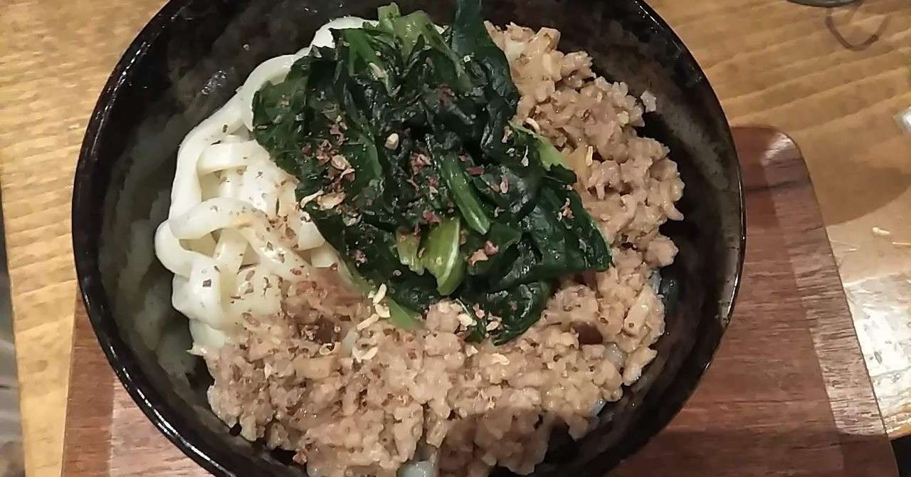 肉味噌うどんと チョコレートフレーク びんこ 長谷川敏子 Note