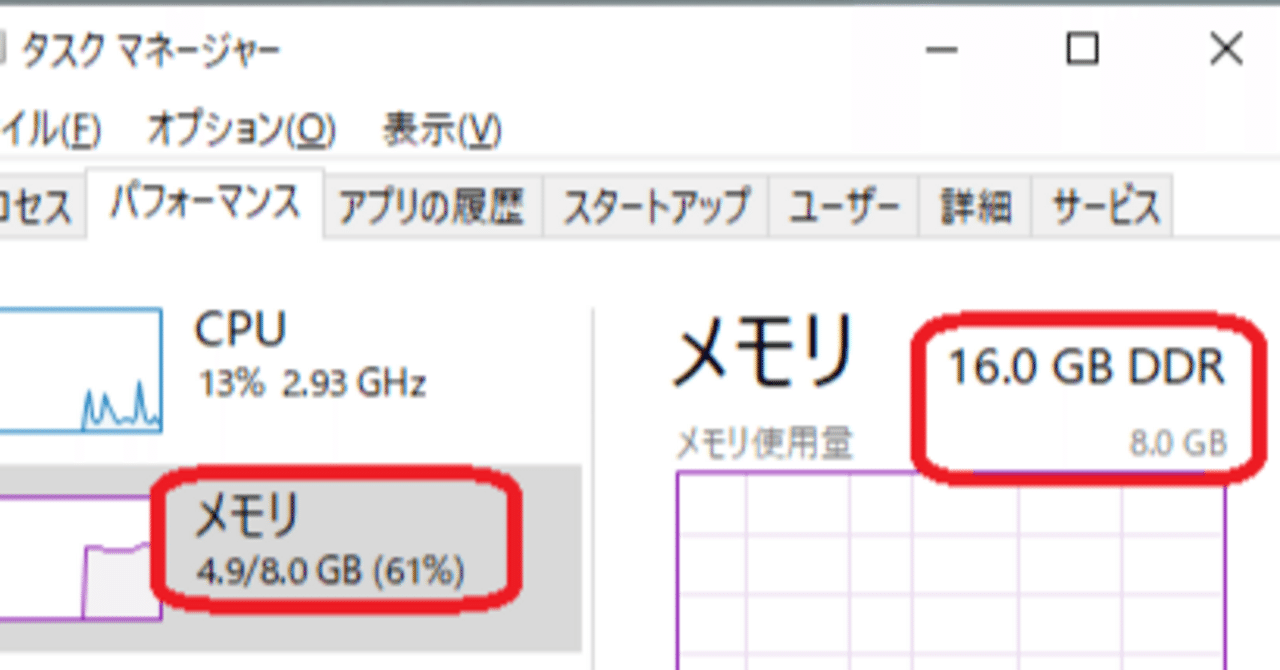 ハードウェア予約済み」のメモリが多い！搭載メモリをすべて利用するに