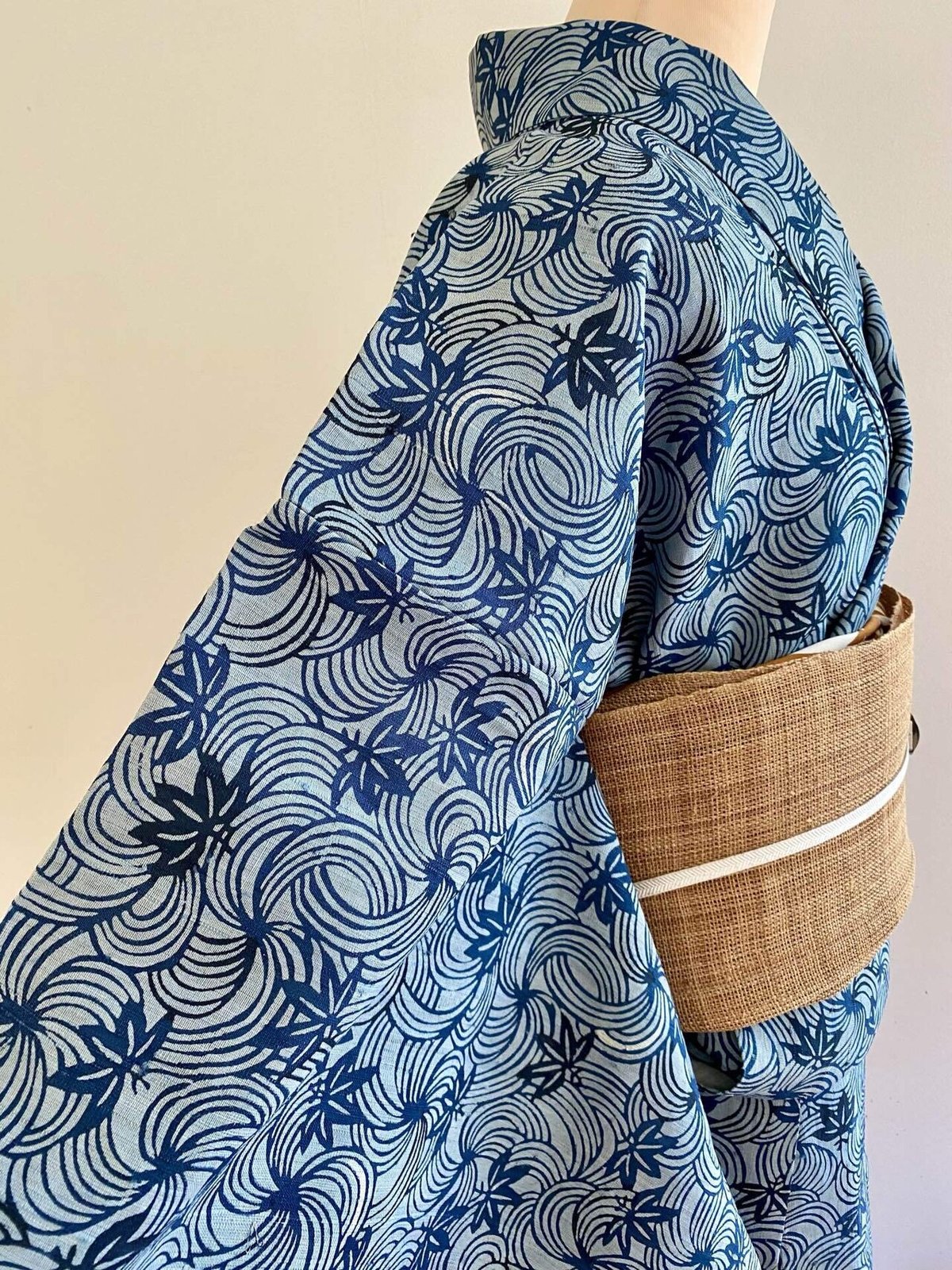 藍型染め単衣着物｜夢吉きもの 