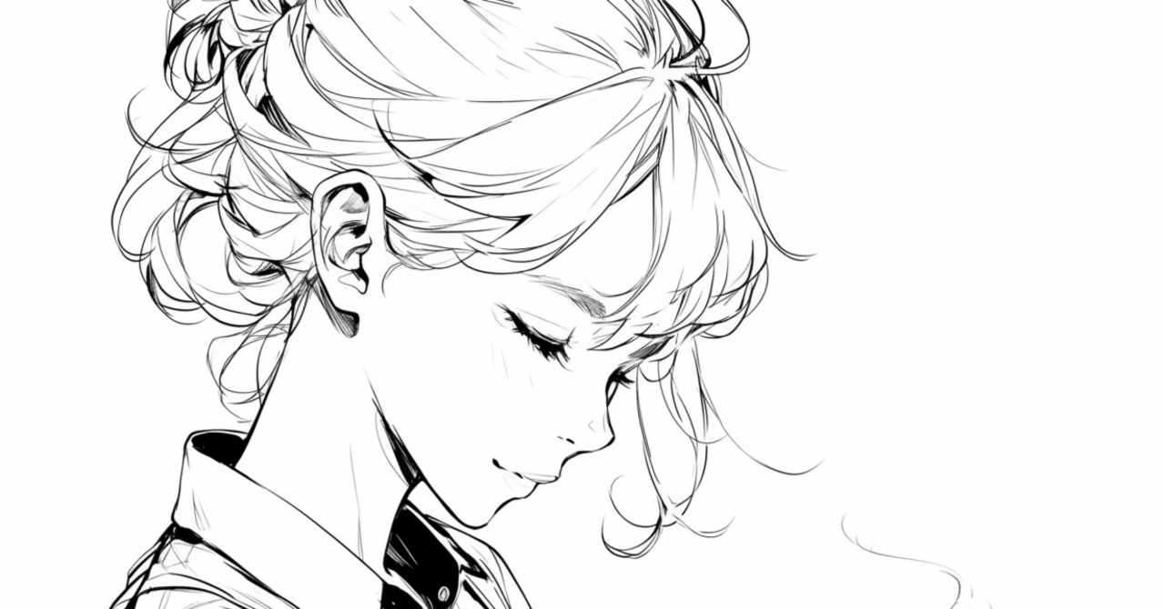 モノクロ線画アート Midjourney】線画プロンプト #AI画像生成 #画像生成AI｜Anemone