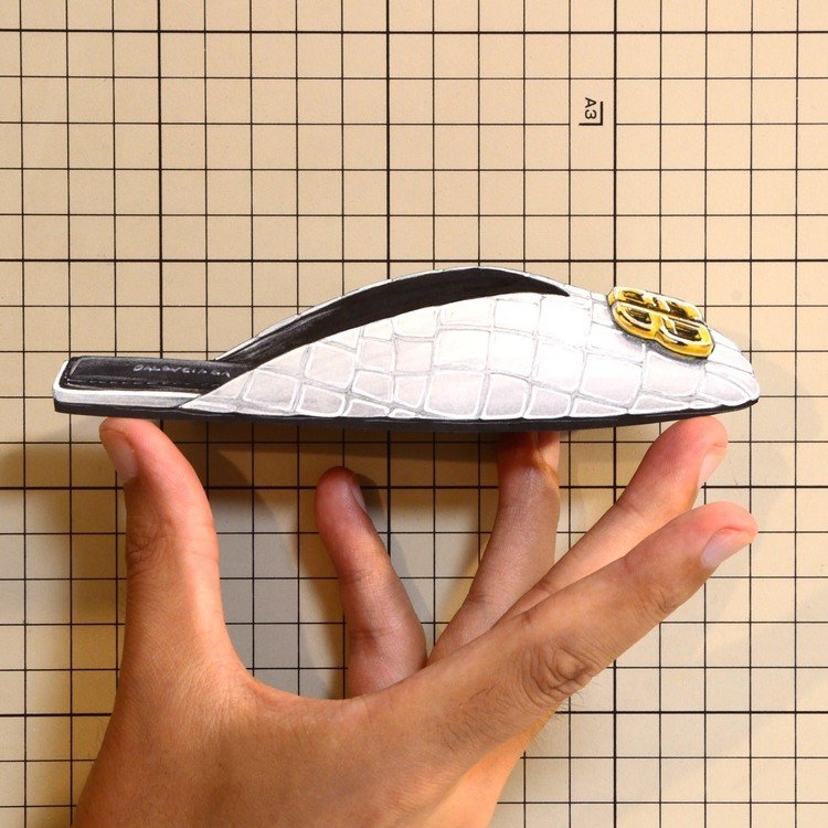 Shoes：01384 “BALENCIAGA” BB Croc-Effect Leather Slipper（FW2019）