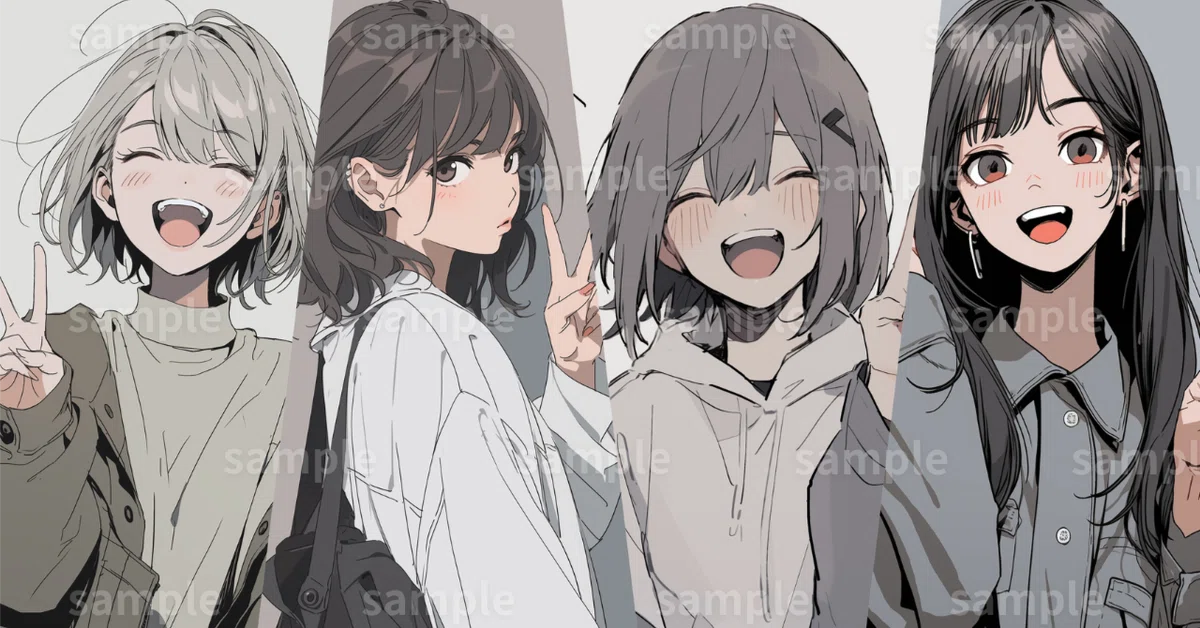 イラスト】「笑顔の女の子のアイコン」フリー素｜SNS・挿絵