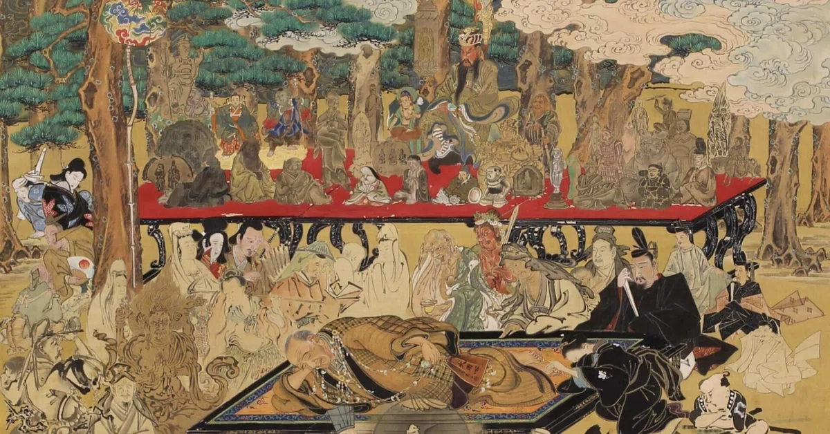 真作】 トゲトゲし 河鍋暁斎 狂斎洞郁 『天満宮 菅原道真公』 浮世絵 木