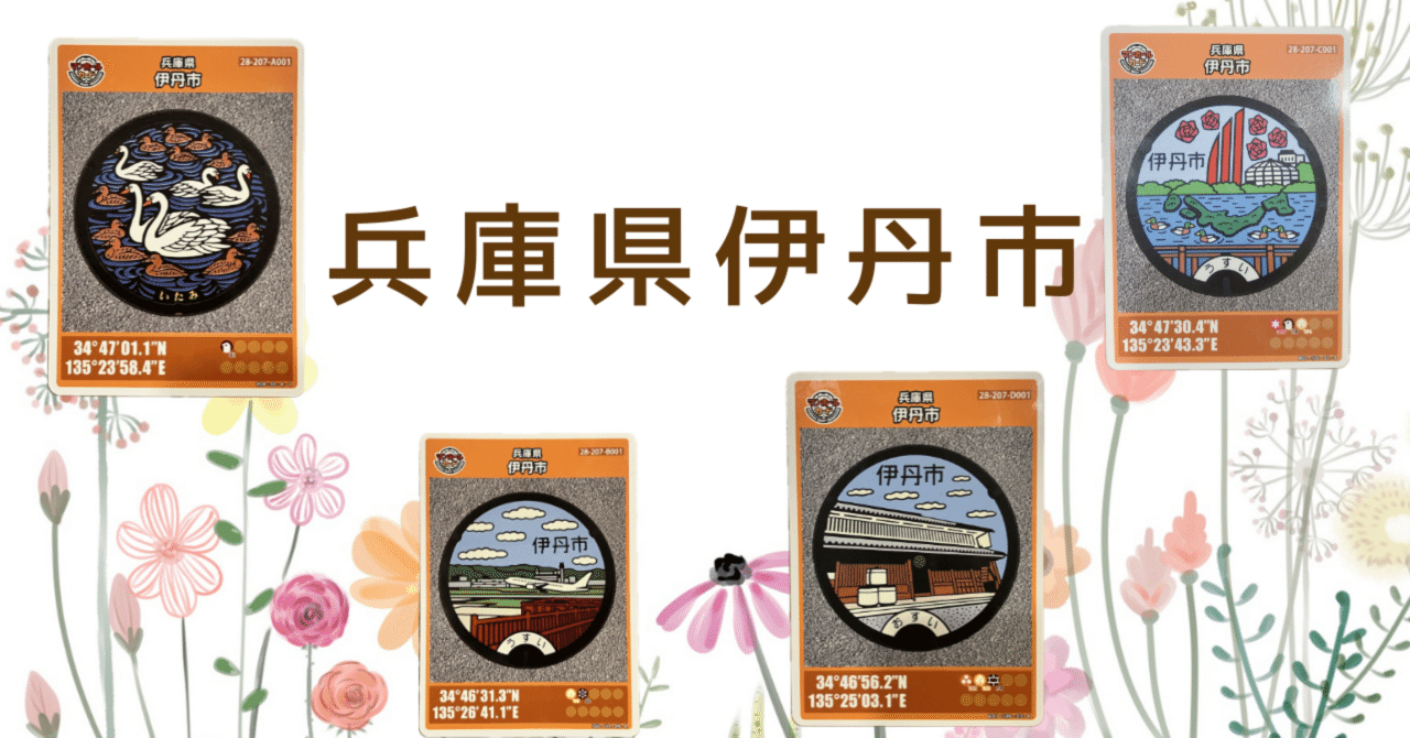 マンホールカード 兵庫県伊丹市 大阪国際空港・白鳥・昆陽池公園・旧