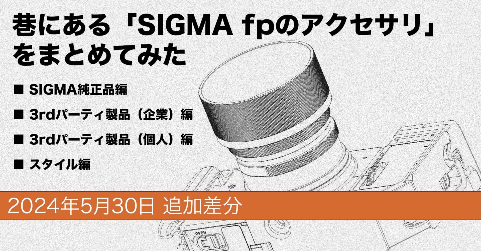 巷にあるSIGMA fp のアクセサリ: 2024年5月30日追加差分｜Takuma