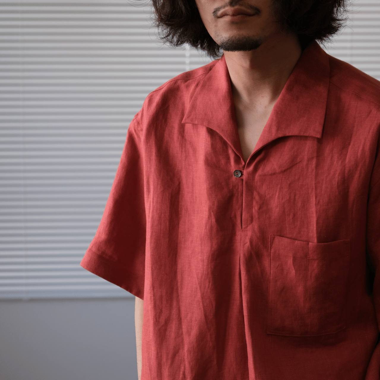 Gorsch ゴーシュ リネンシャツ カプリシャツ スキッパーシャツ 48 Gorsch ゴーシュ リネンシャツ カプリシャツ スキッパーシャツ 48