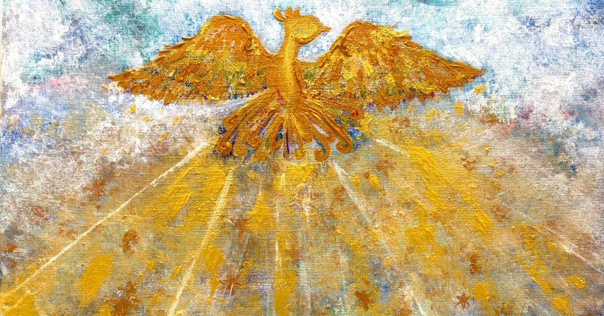 金色の竹と鳥のアート作品 撃ち抜か