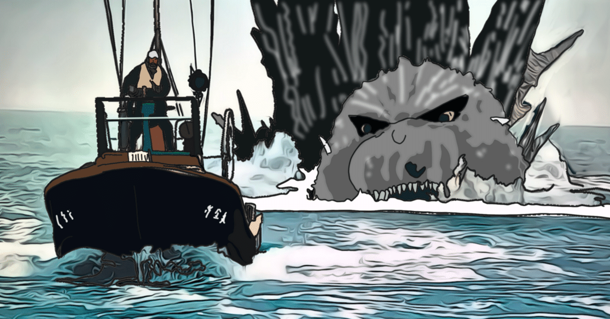 洋上のゴジラ　機雷咥え　ゴジラ-1.0特撮のDNAキャスト 洋上のゴジラ 機雷咥え ゴジラ-1.0特撮のDNAキャスト