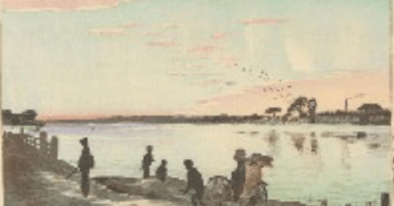 小林清親】 木版画「小梅曳舟通雪景」査定 鑑定 買取 致します｜井浦歳