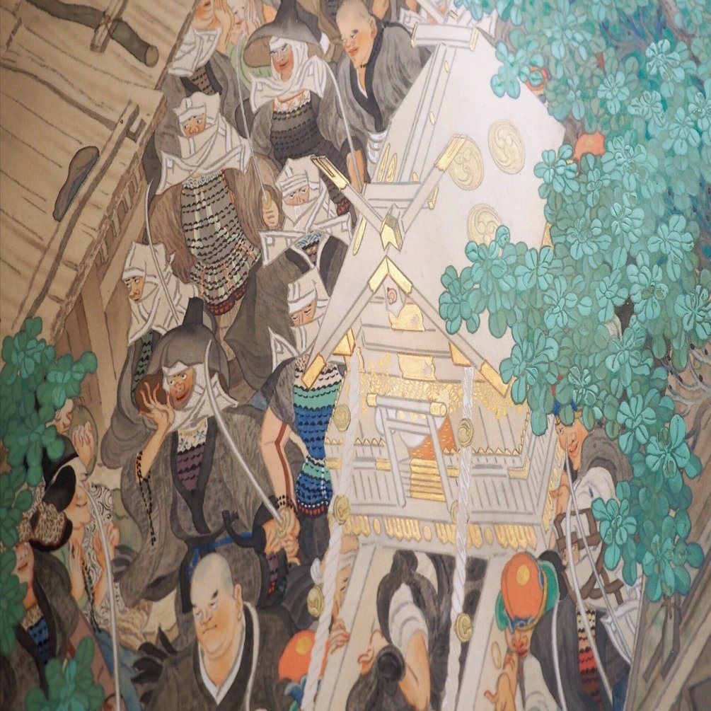 群像を生き生きと描く、前田青邨の出世作《神輿振（みこしぶり