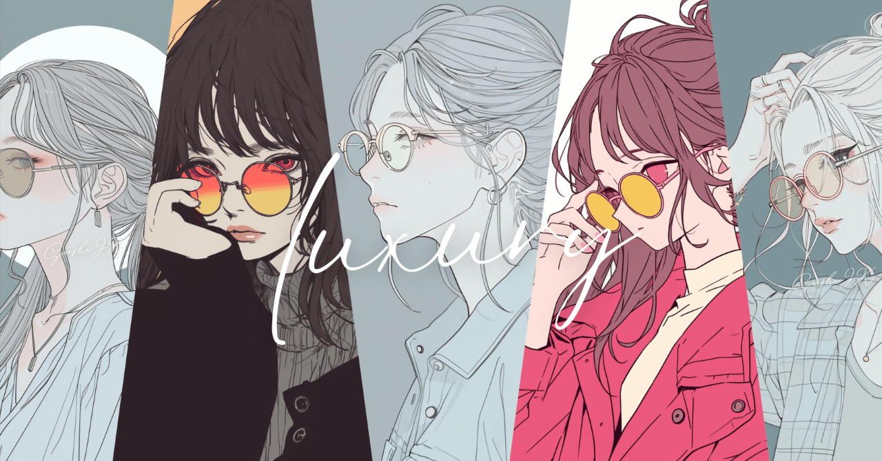 イラスト】「サングラス女子」6枚セット｜SNSアイコン・プロフィール