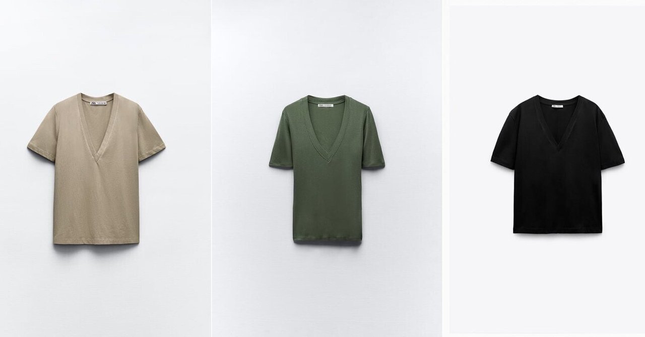 ZARAのVネックTシャツを3種類を試してみた｜kayocino