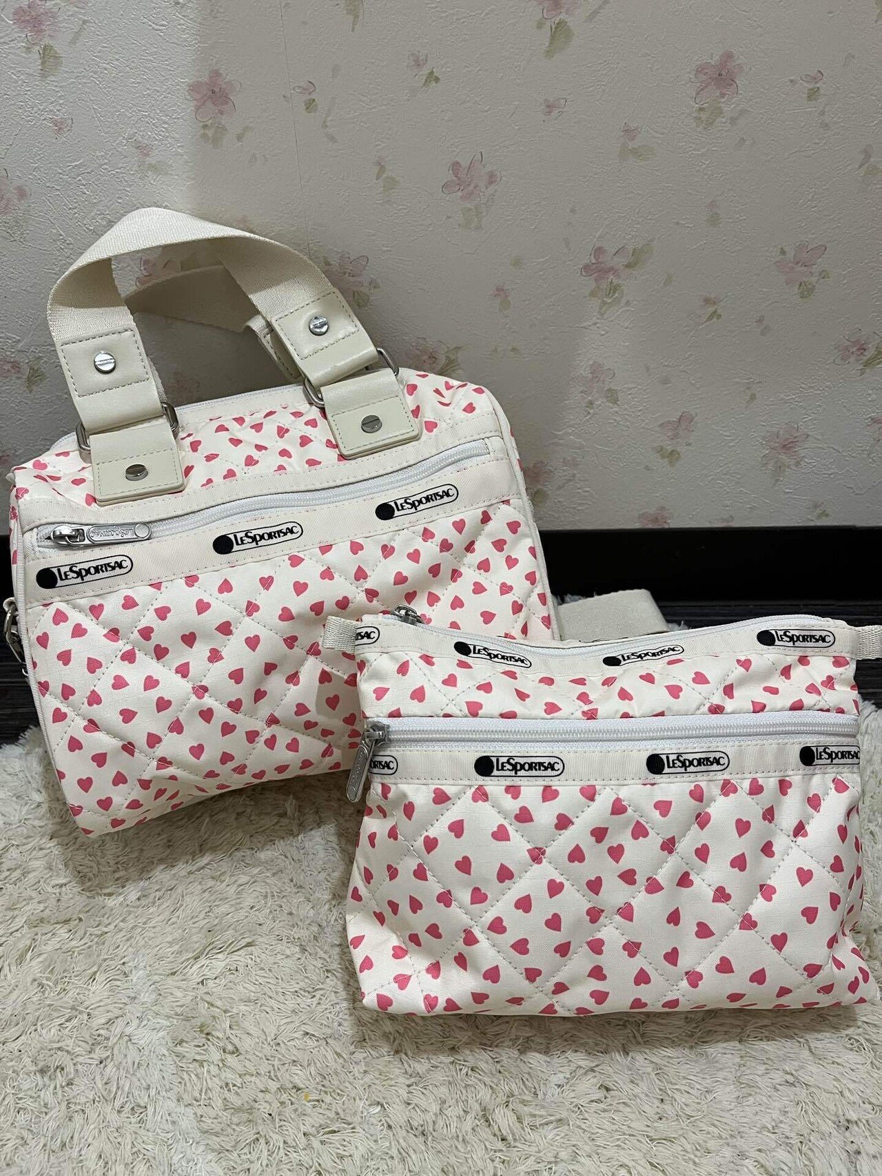 レスポートサック 神崎恵 MINI SATCHEL BAG コーラルハートキルト 神崎