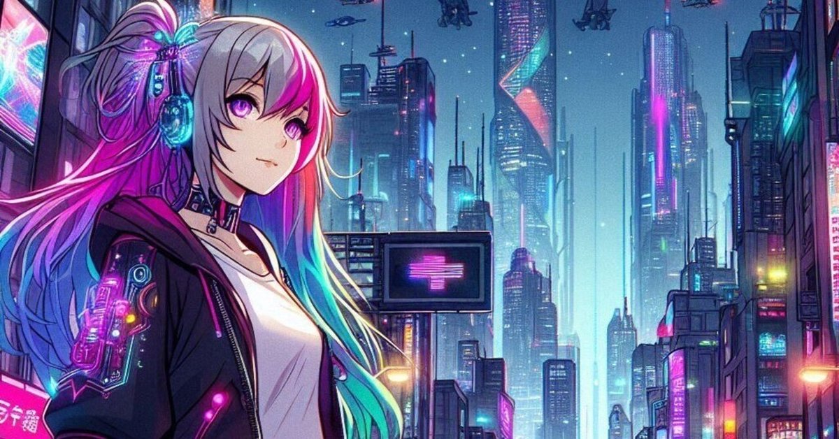 イラスト　ポップ画　オリジナル　アニメ風　自作画 DALL-E 3で美少女アニメ風のイラストを生成できるプロンプト