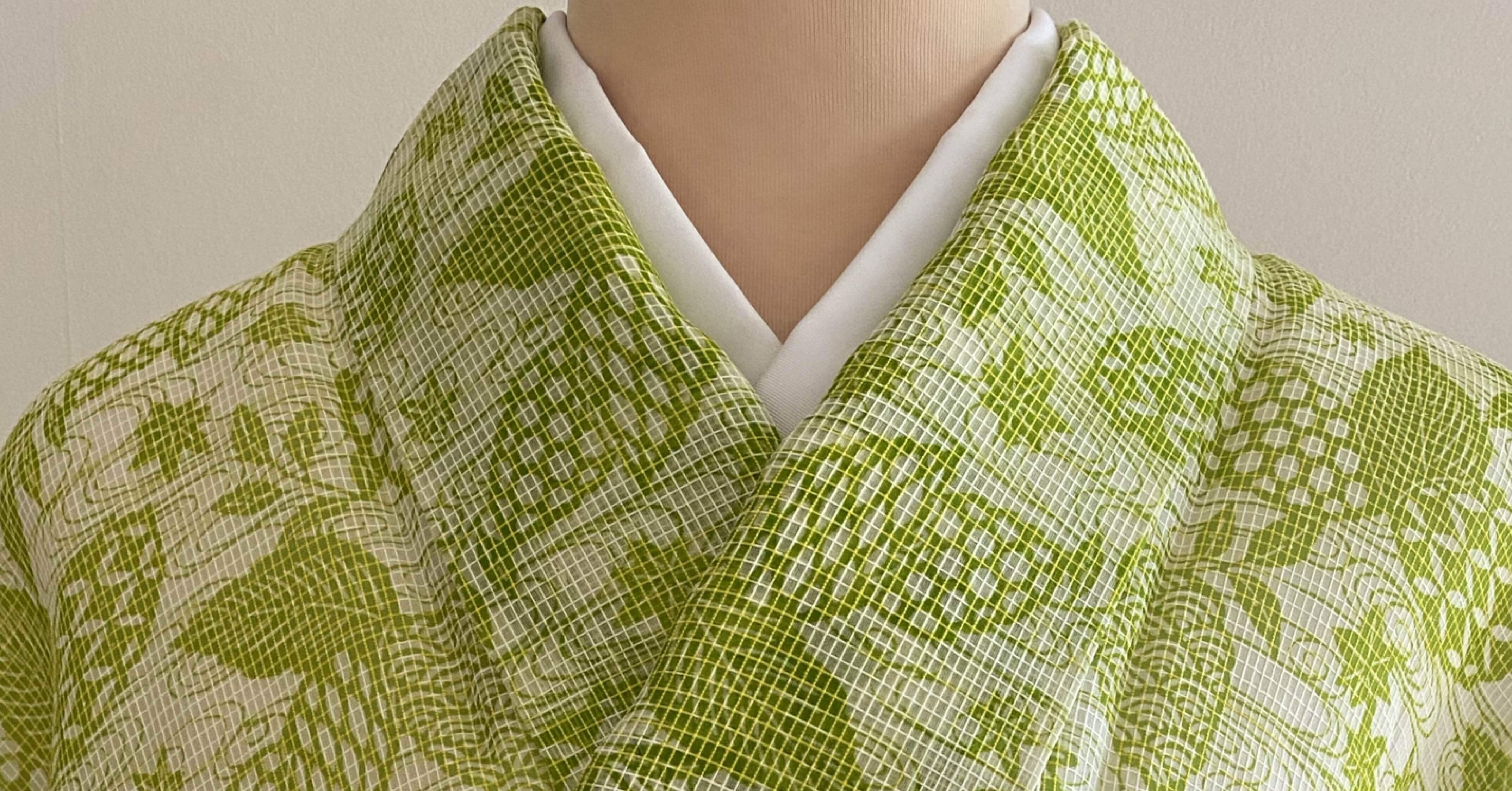 竺仙製絹紅梅ゆかた｜夢吉きもの