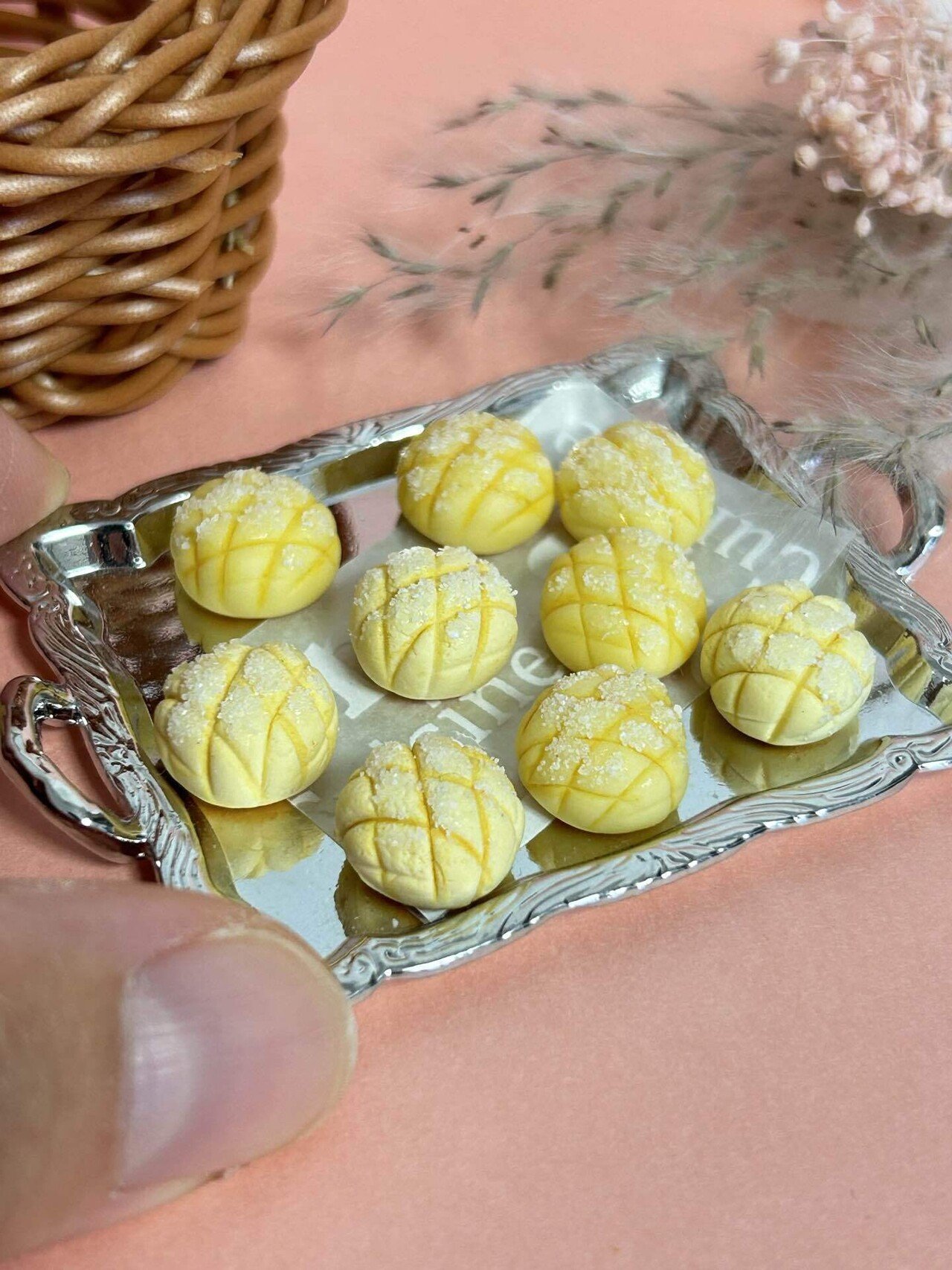 メロンパン　ガラス細工　ミニチュア メロンパン様専用 ガラス細工 ミニチュア ガラス細工：メロンのご紹介