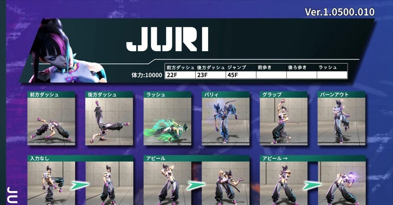 スト6 ジュリ 技表 Ver.1.0500.001｜douten