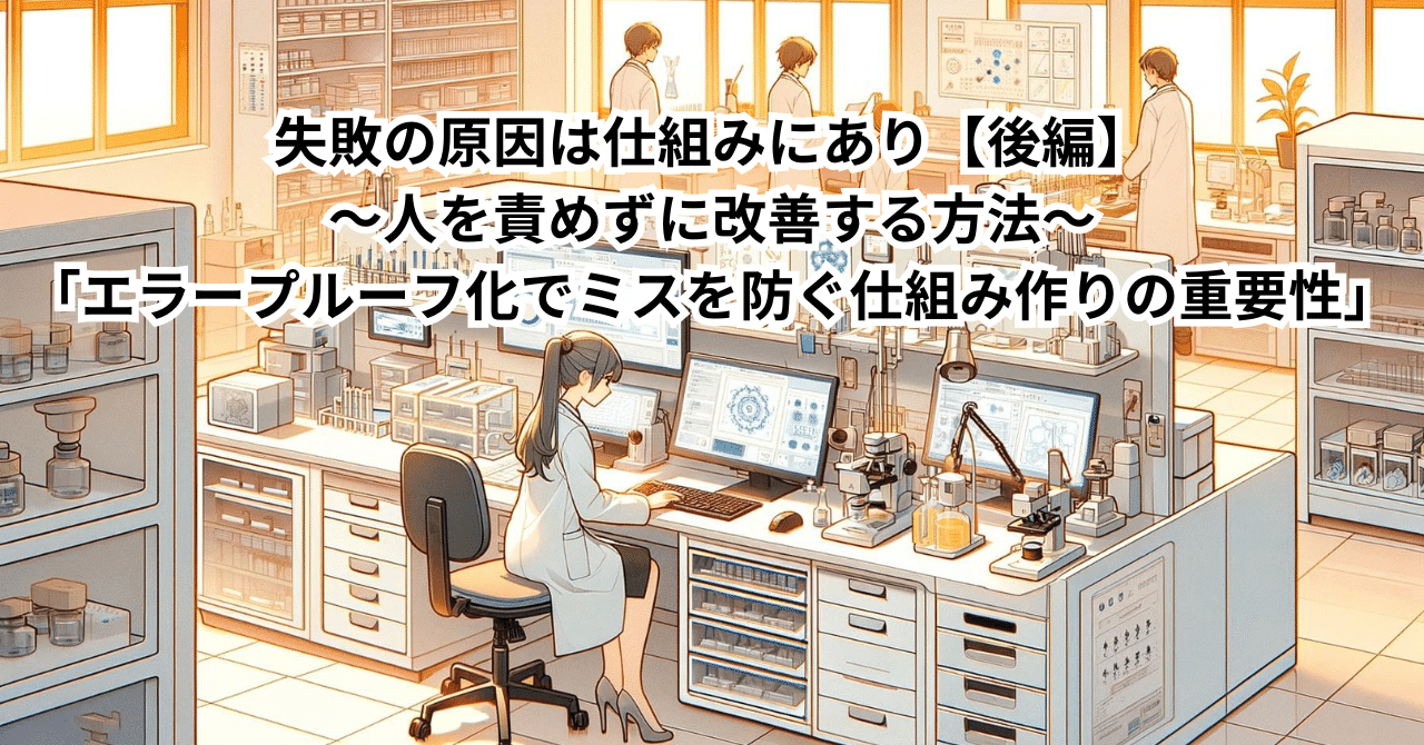 失敗の原因は仕組みにあり【後編】人を責めずに改善する方法「エラープルーフ化 でミスを防ぐ仕組み作りの重要性」｜#ＤＸ企画書のネタ帳｜近森満｜DXコンサルタント／IT人材育成／検定事業化｜超知性AI時代のマインドセット