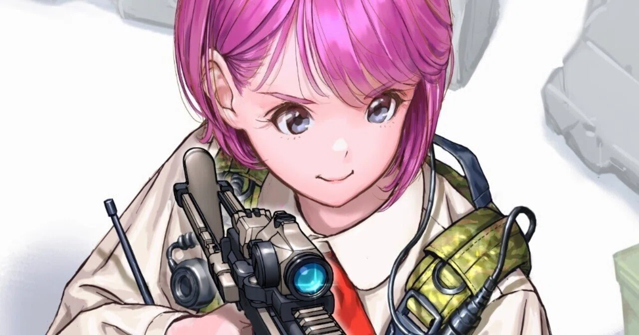 絵日記】2枚目/銃✖︎学生服イラコン3日目【完成｜マエコ