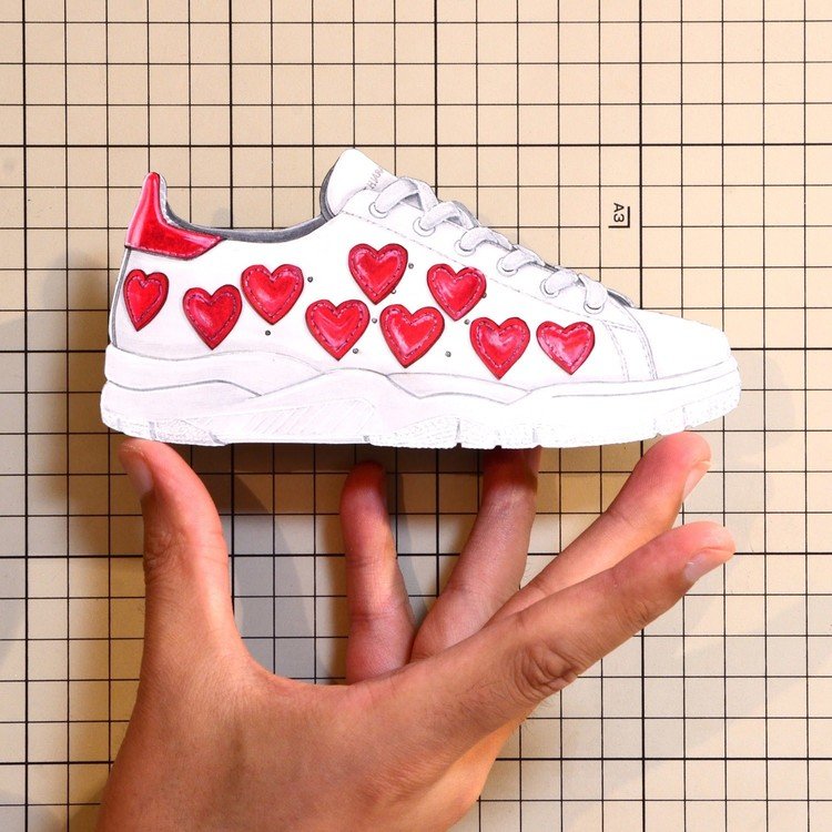 Shoes：01390 “Chiara Ferragni Collection” Hearts Sneaker
