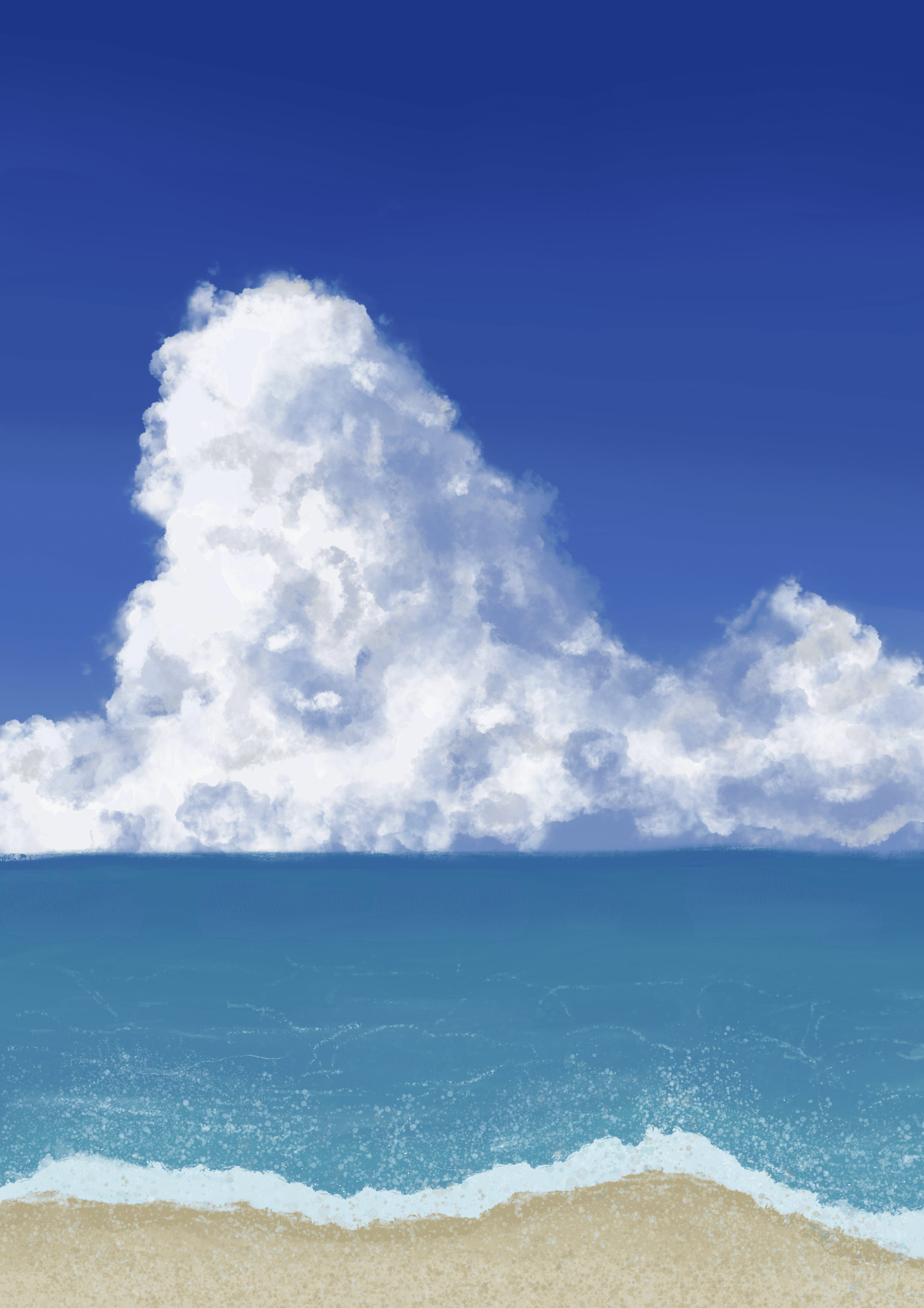 海の絵が描けるようになりたいと思って6月頭に描いたもの。 美術の先生