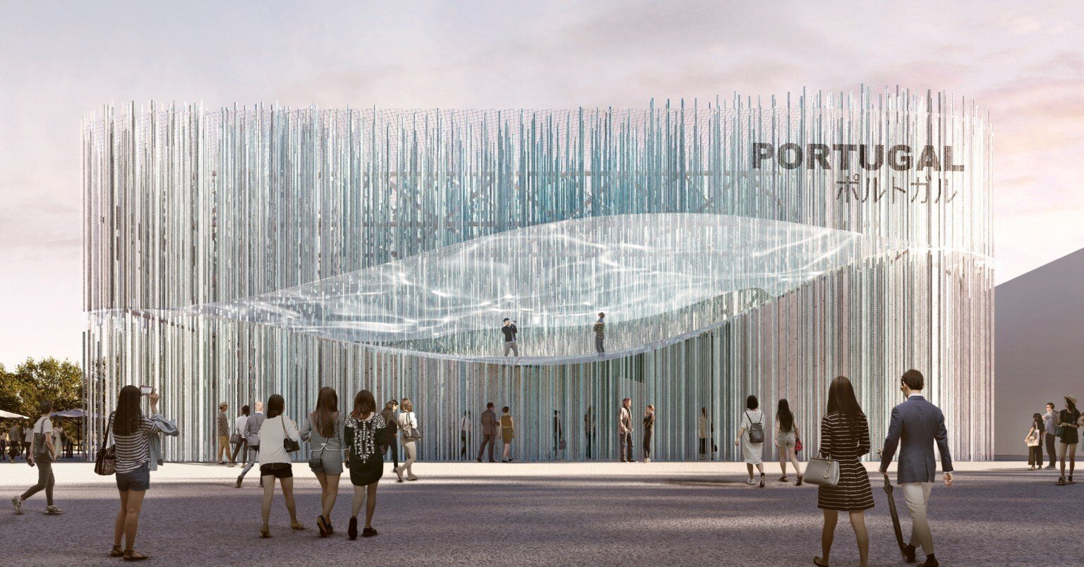 ポルトガル館　ロープ　万博　関係者限定　非売品 大阪万博のポルトガル館は、淡いブルーのロープをたくさん吊るして、海