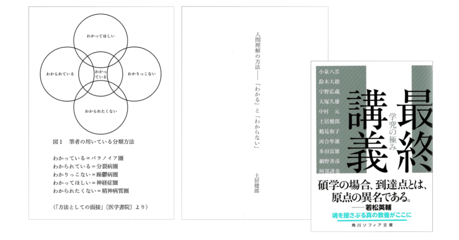土居健郎「人間理解の方法————「わかる」と「わからない」」（『最終