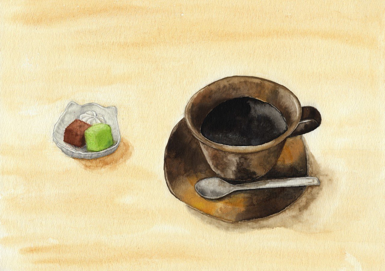 コーヒーとわらび餅