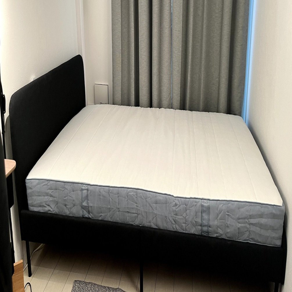 IKEA ベットフレーム　スラトゥム　ダブル　引き取り希望 一人暮らし】ベッドが来ました！（IKEA SLATTUM）｜Ishめえる