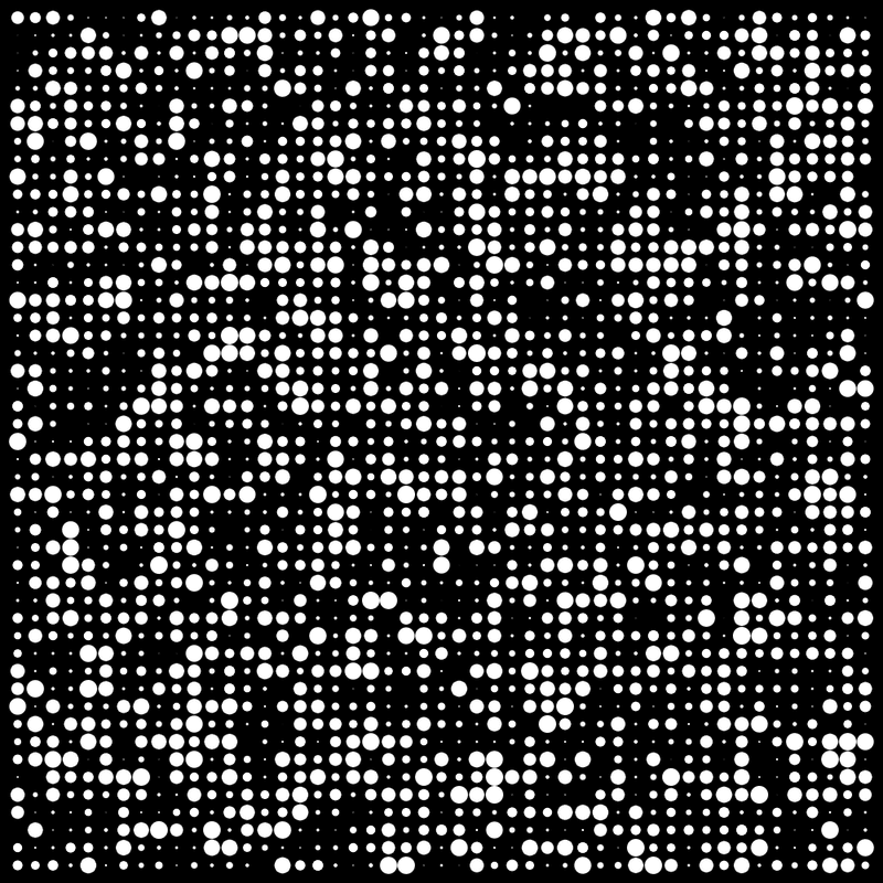 P5 Js グリッド状に配置したドットのサイズをランダムにする Tt Note