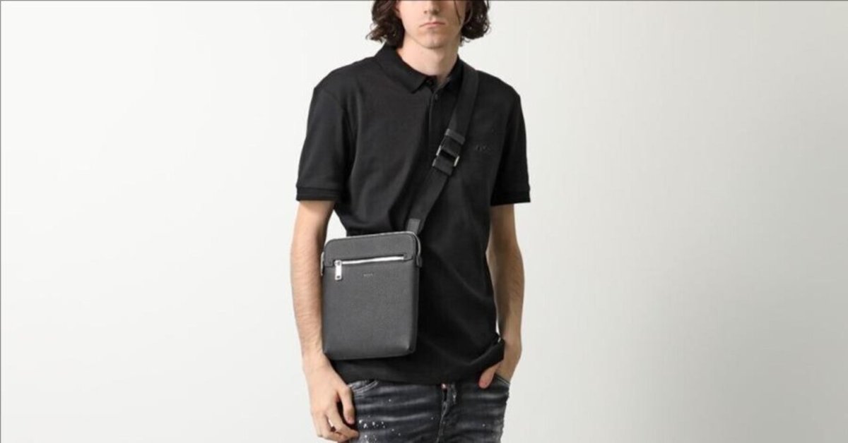 HUGOBOSS ショルダーバック メンズ レザー ブラック