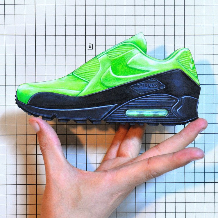 Shoe：00345 “sacai x NikeLab” Air Max 90 Volt/Obsidian