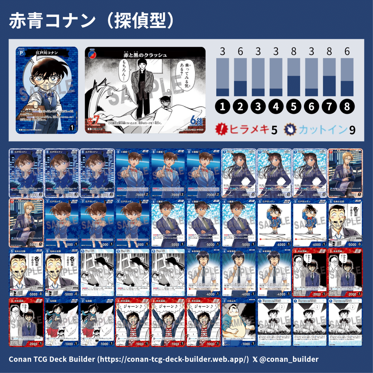 【即日発送】　環境トップ　赤青コナンデッキ コナンカード】探偵型青赤コナン【全文無料】｜秘書ちお