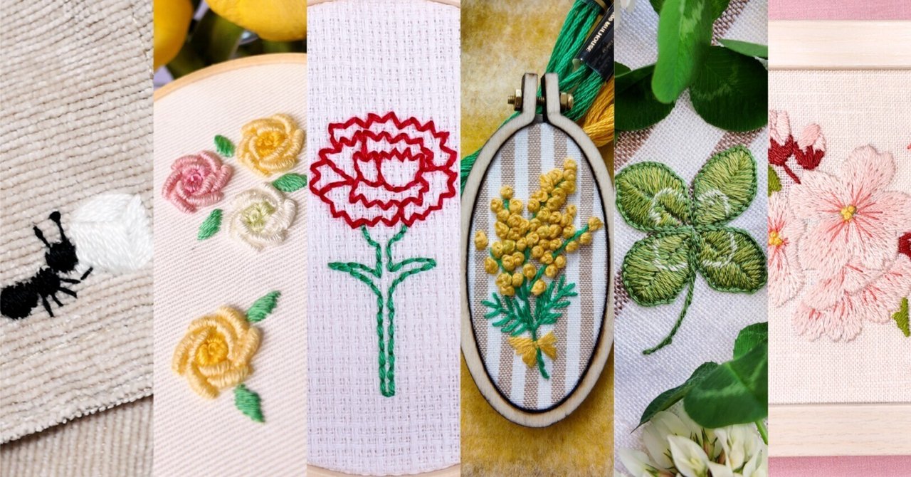 絵 刺繍 2024年上半期、オリジナル刺繍図案作品振り返り｜はなめろん