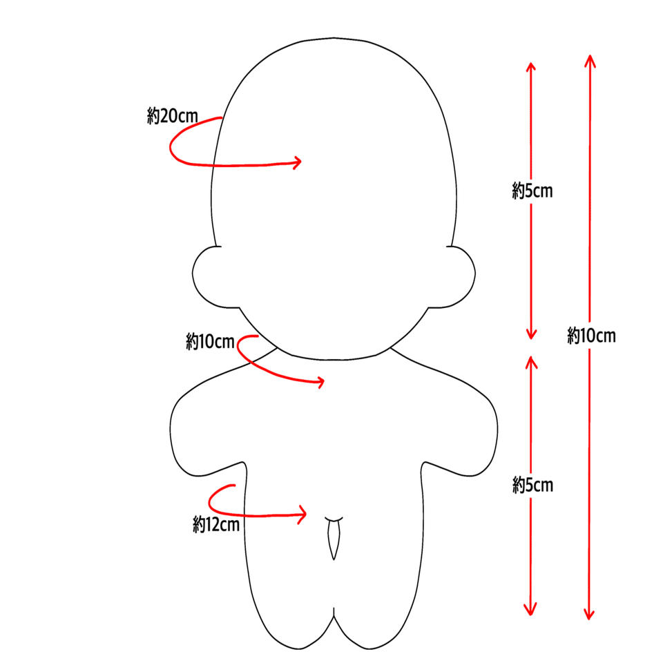推しぬい】10cmぬい素体作り【無料型紙】｜ともねこ