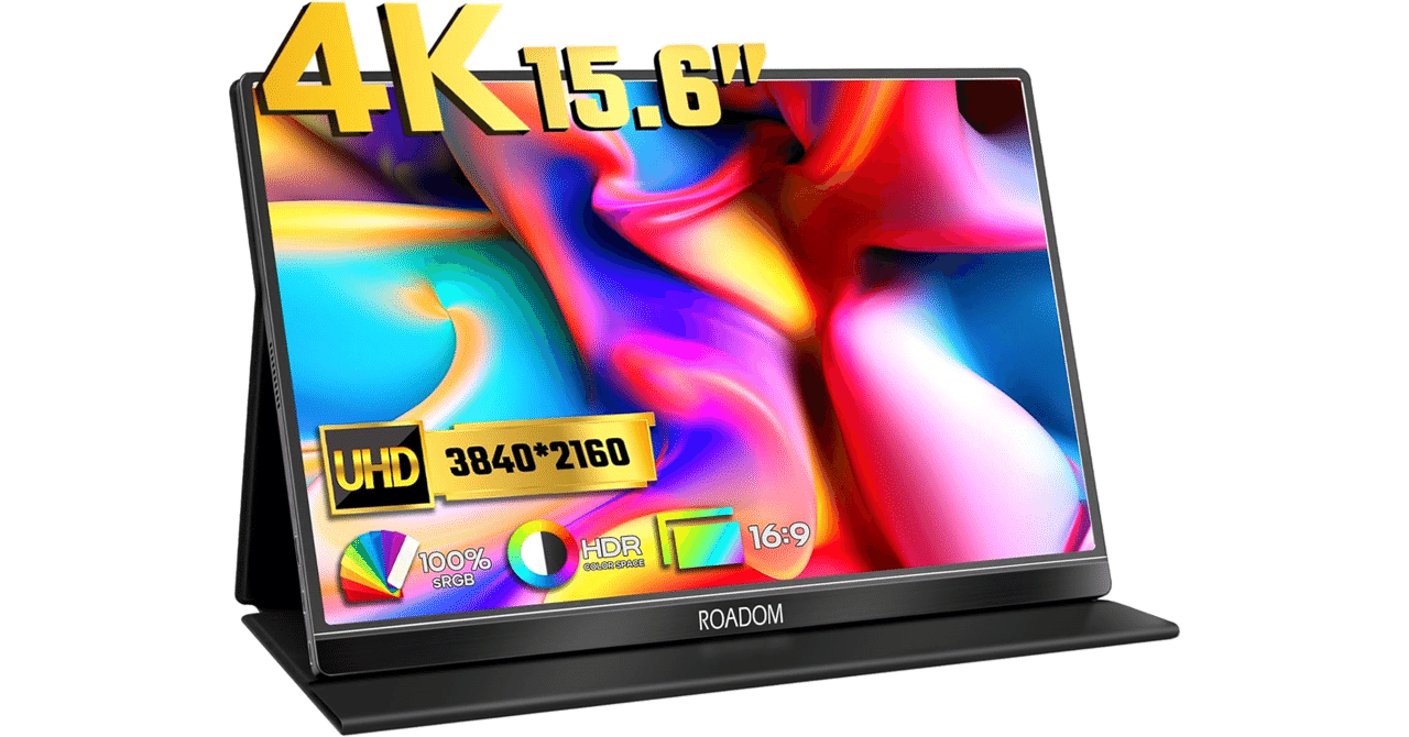 4kモバイルモニター Roadom 15.6インチ ディスプレ3840x2160 ROADOM 15.6インチモバイルモニターレビュー。サブに役立つUSB-C