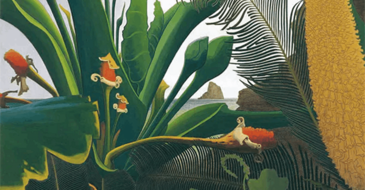 静物画　油絵　田中一村　庵美の杜　大型絵画　額付き　手描き　肉筆 静物画 油絵 田中一村 庵美の芭蕉 M10 額付き 手描き 肉筆 美術