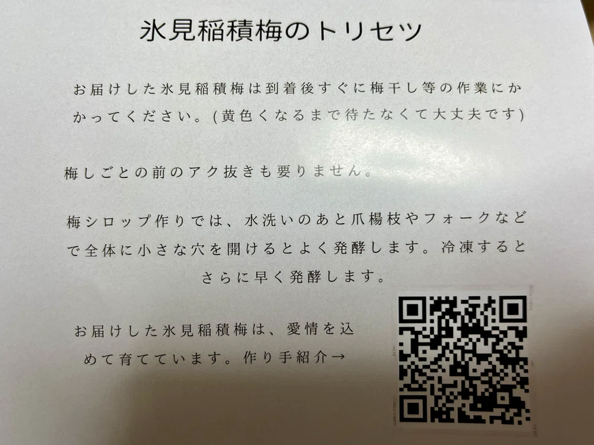 追熟させずに漬ける美しいまんまる希少梅、氷見市生まれの富山県指定