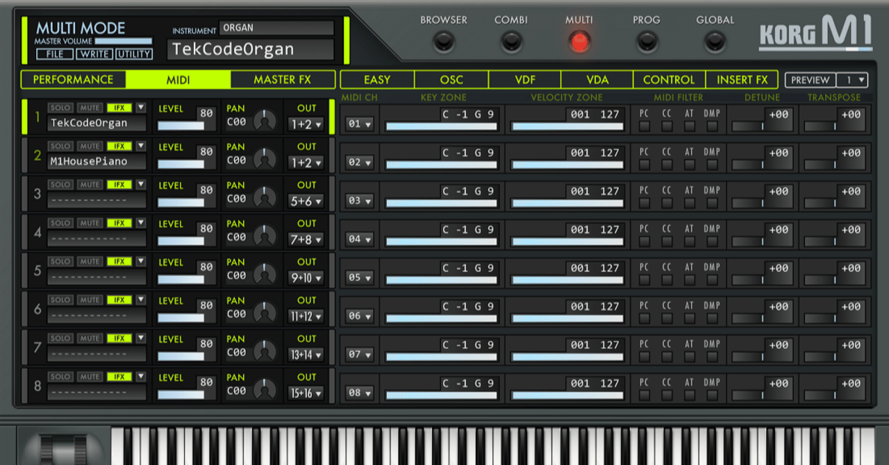 ReaperでKORG M1をマルチティンバー音源として使う｜戸塚こだま