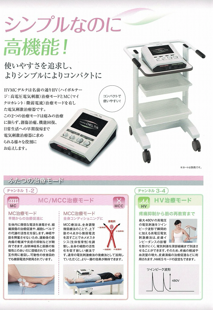 HVMCデルタ 物療機器整骨院 ハイボルト マイクロカレント 日本メディックス 中古 HVMCデルタ ハイボルテージ マイクロカレント 日本