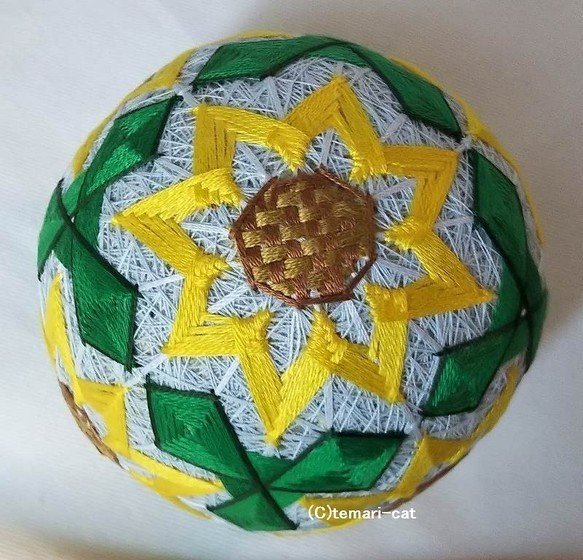 手毬 手鞠 てまり 刺繍ひまわり No126ハンドメイド 手毬 手鞠 てまり 刺繍ひまわり No126ハンドメイド