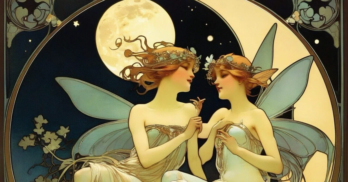 蟹座07度｜月明かりの夜の二人の妖精。｜Astrologist Mucha