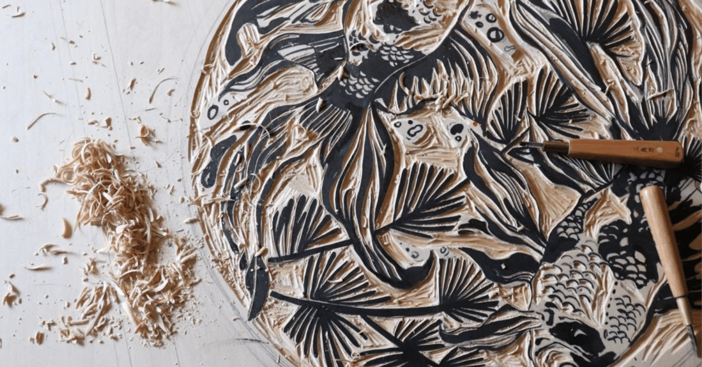 木版画作品「風雅」 -Woodblock Print (Grace)｜LABOSARAHのさら