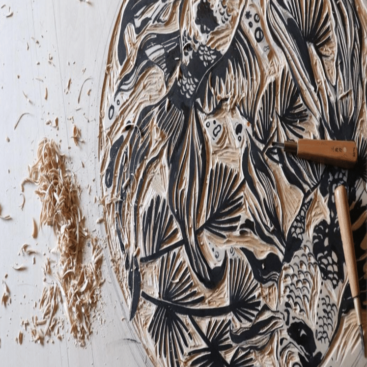 木版画作品「風雅」 -Woodblock Print (Grace)｜LABOSARAHのさら