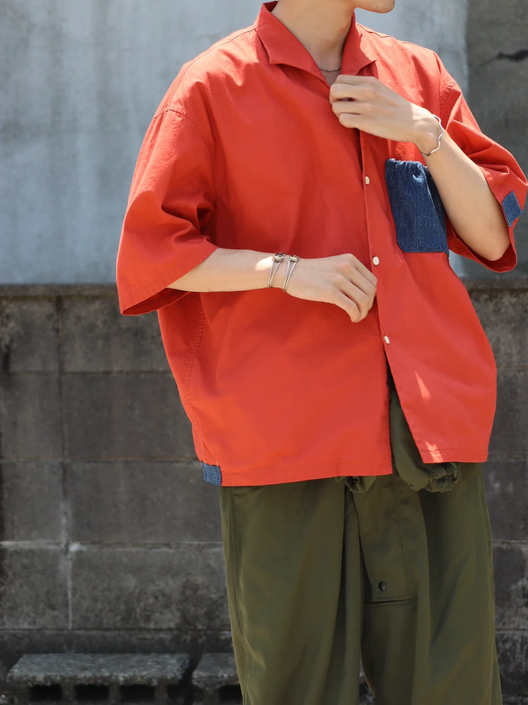 refomed オープンカラーシャツ オレンジ refomed REPAIR S/S SHIRT｜KNOCK OUT STAFF
